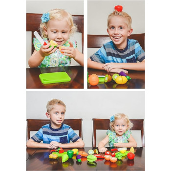 Beauenty 16- Piece Classic Cutting Vegetables And Fruit Kitchen Toy Set, 10 x 4.5 x 4.5cm For Kids