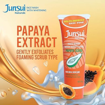 Junsui Whitening Papaya Facial Scrub, 100Grams