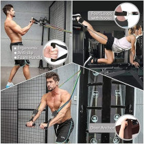 Resistance Bands Set, Exercise Bands For Women And Men-5 Multi Colour Bands, Handles, Ankle Straps, Non-Slip Door Anchor And Carry Bag, Ideal Travel Fitness