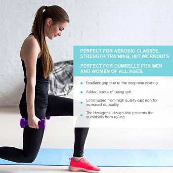 Dumbbell Set Of 2, 3 Kg Each, Purple Colour