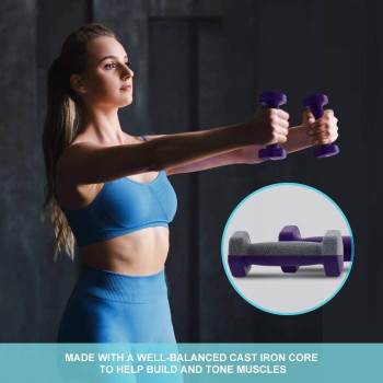 Dumbbell Set Of 2, 3 Kg Each, Purple Colour