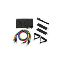 UX 5 Tube Fitness Resistance Bands Set With Door Anchor, Handles, Portable Bag And Legs Ankle