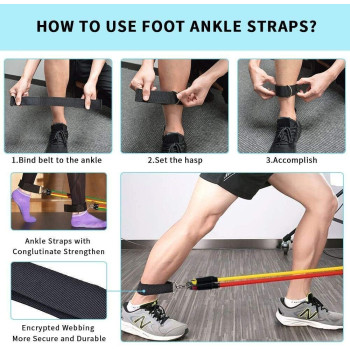 UX 5 Tube Fitness Resistance Bands Set With Door Anchor, Handles, Portable Bag And Legs Ankle