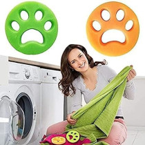 Pet Fur Hair Catcher Laundry Cleaning Tool Yellow Colour, 11 x 11 x 2cm