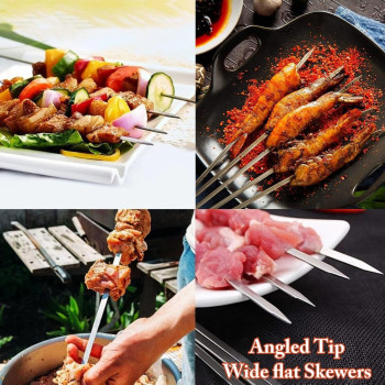 6-Piece Stainless Steel Bbq Skewer Set, Silver Colour, 12 Inch