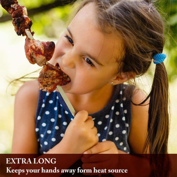 6-Piece Stainless Steel Bbq Skewer Set, Silver Colour, 12 Inch