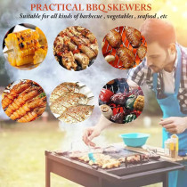 6-Piece Stainless Steel Bbq Skewer Set, Silver Colour, 12 Inch