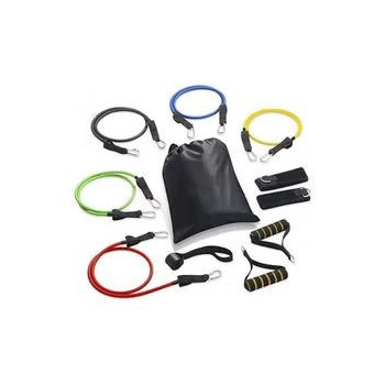 12-Piece Resistance Band Set With Exercise Tube Bands, Legs Ankle Straps And Bonus Ebook