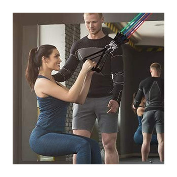 12-Piece Resistance Band Set With Exercise Tube Bands, Legs Ankle Straps And Bonus Ebook