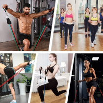 12-Piece Resistance Band Set With Exercise Tube Bands, Legs Ankle Straps And Bonus Ebook