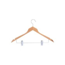 Veil Wooden Hanger With Clips, Beige Colour