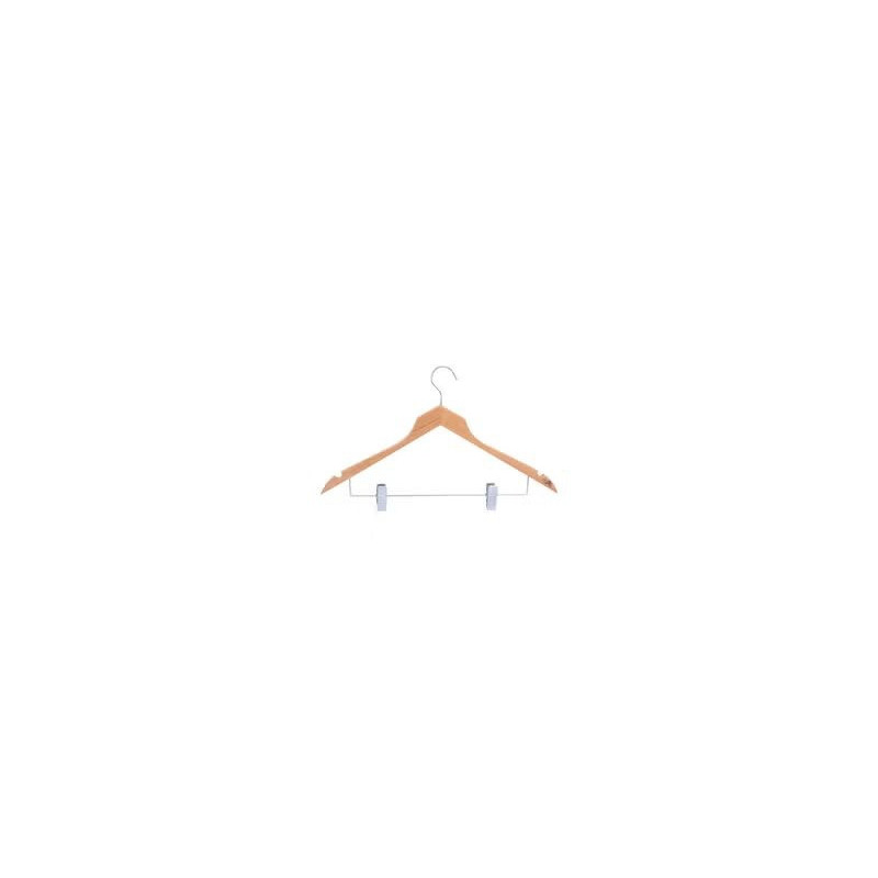 Veil Wooden Hanger With Clips, Beige Colour
