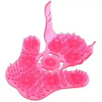 Massage Gloves With Metal Roller, Pink Colour