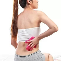 Massage Gloves With Metal Roller, Pink Colour