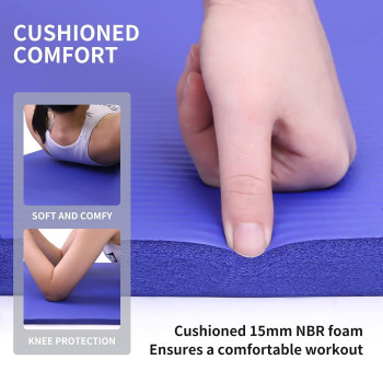 Thickened Yoga Mat Multi-Functional Non-Slip 1830Mm x 610Mm x 10Mm, Blue Colour