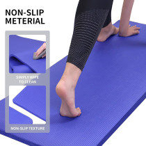 Thickened Yoga Mat Multi-Functional Non-Slip 1830Mm x 610Mm x 10Mm, Blue Colour