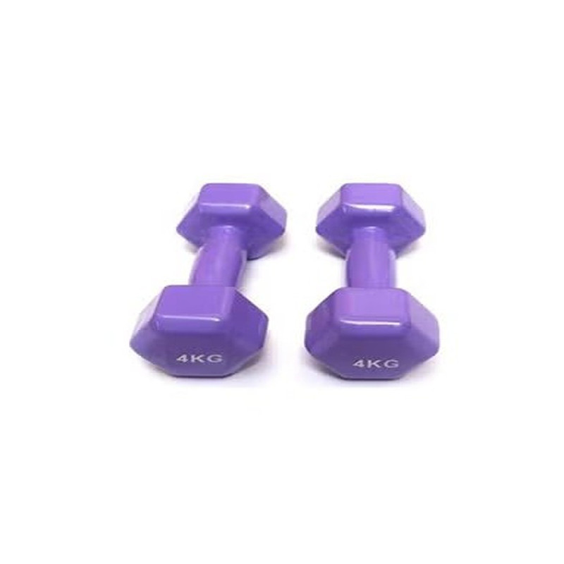 2-Piece Dumbbell Vinyl, Colour Purple, 4 Kg Each