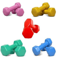 2-Piece Dumbbell Vinyl, Colour Purple, 4 Kg Each