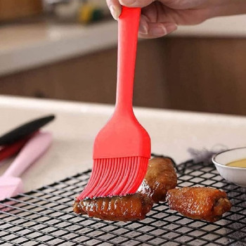 5-Piece Silicone Brush Baking Bbq Brush Red Colour, 20 x 10 x 10cm