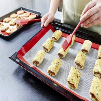 5-Piece Silicone Brush Baking Bbq Brush Red Colour, 20 x 10 x 10cm