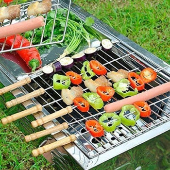 4-Piece Bbq Skewer Set, Silver Colour