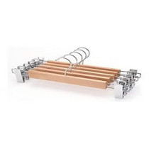 4Pcs High-Grade Synthetic Wooden Pants Rack Large Configuration Wood Pants Slip Hanger Beige Colour, 118Grams