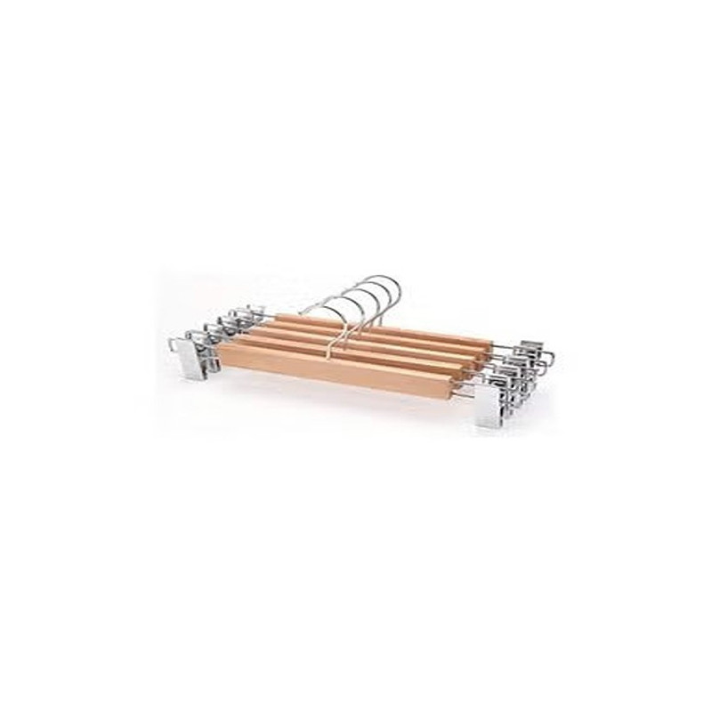 4Pcs High-Grade Synthetic Wooden Pants Rack Large Configuration Wood Pants Slip Hanger Beige Colour, 118Grams