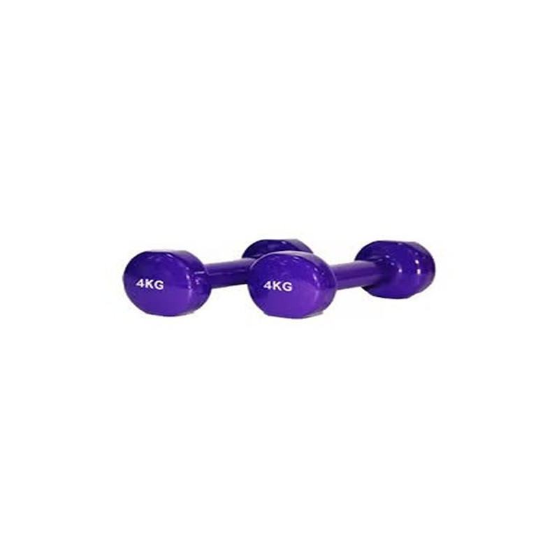Classical Head Vinyl Dumbbell Set Of 2, Colour Purple, 4 Kg Each