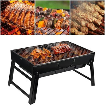The Portable Alumstel Charcoal Grill For Picnics And Gardens Black Colour ‎39.6 x 31.4 x 14.2cm