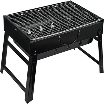 The Portable Alumstel Charcoal Grill For Picnics And Gardens Black Colour ‎39.6 x 31.4 x 14.2cm