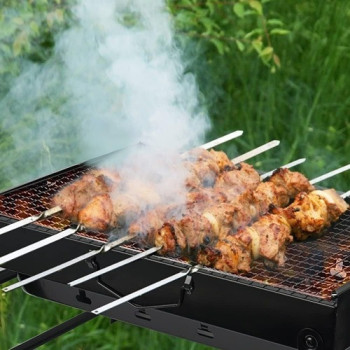 The Portable Alumstel Charcoal Grill For Picnics And Gardens Black Colour ‎39.6 x 31.4 x 14.2cm