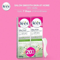 Veet Dry Skin Hair Removal Cream 100G, Pack Of 2