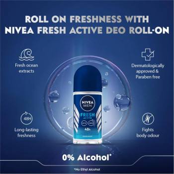 Nivea Fresh Active Roll On Deodorant, 50 ml
