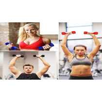 2-Piece Dumbbells, 2 Kg Each, Colour Blue