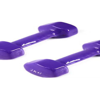 Set Of 2 Fitness Dumbbells, Purple Colour, 4 Kg Each