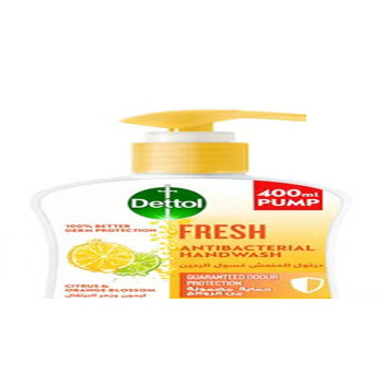 Dettol Fresh Handwash Liquid Soap Pump Citrus And Orange Blossom Fragrance, 400 ml