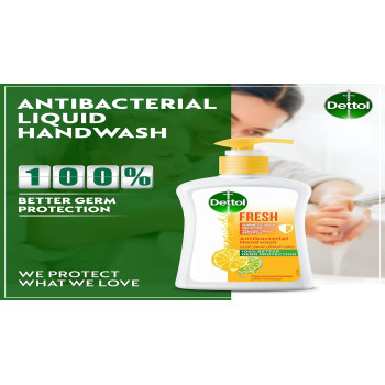 Dettol Fresh Handwash Liquid Soap Pump Citrus And Orange Blossom Fragrance, 400 ml