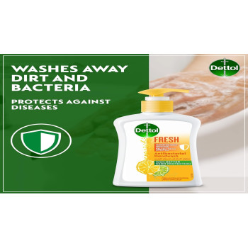Dettol Fresh Handwash Liquid Soap Pump Citrus And Orange Blossom Fragrance, 400 ml