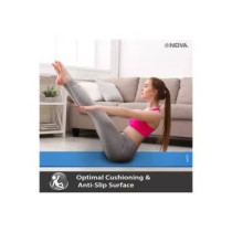 6Mm Thick Yoga Mat Durable Non-Slip, Blue Colour