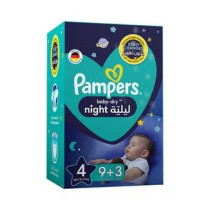 Pampers Baby-Dry Night Diapers For Extra Sleep Protection, Size 4, 10-15 Kg, 12 Diaper Count