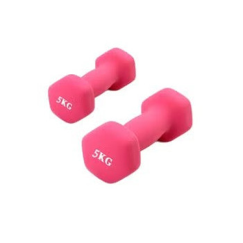 2-Piece Dumbbell Set, 5 Kg Each, Pink Colour