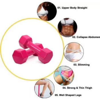 2-Piece Dumbbell Set, 5 Kg Each, Pink Colour