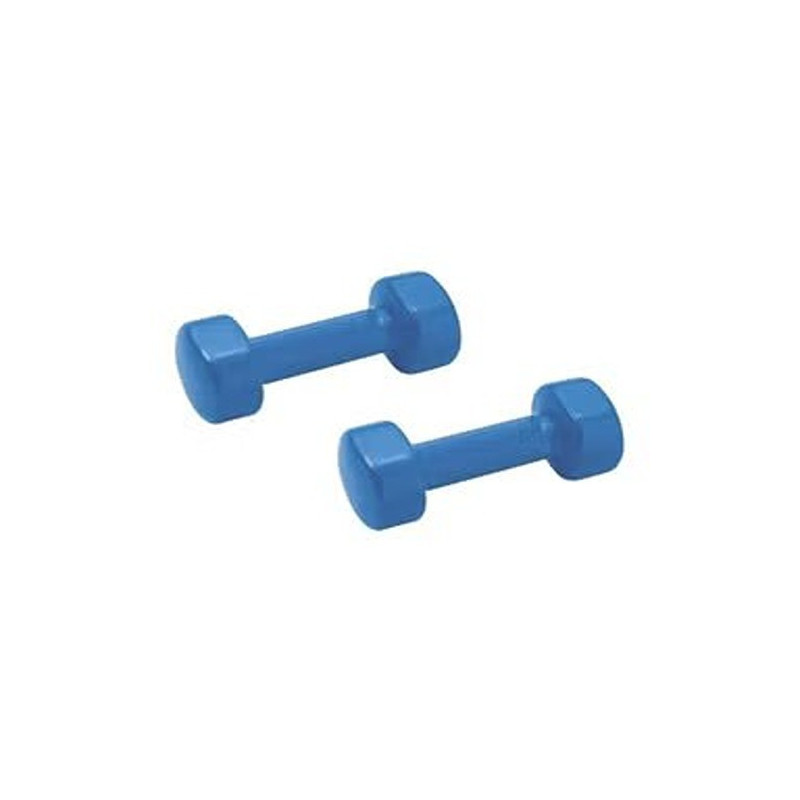 Vinyl Coated Fixed Weight Dumbbell Set Of 2, Blue Colour, 4Kg Each