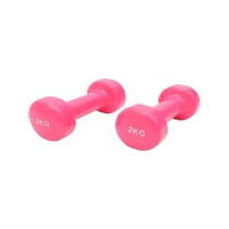 Emfil 2-Piece Vinyl Dumbbell Set 2 Kg, Pink Colour