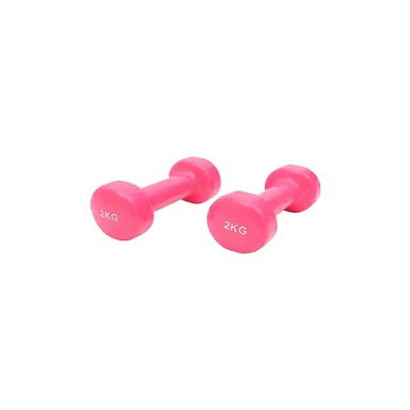 Emfil 2-Piece Vinyl Dumbbell Set 2 Kg, Pink Colour