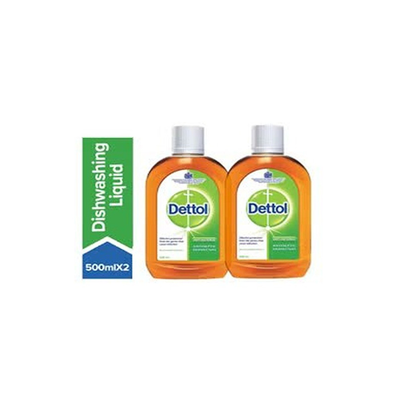 Dettol Pack Of 2 Antiseptic Disinfectant Liquid Orange, 500 ml