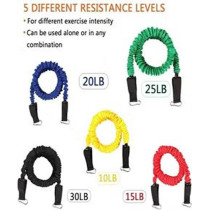 11Pcs Resistance Band Set, Heavy Duty Exercise Equipment With Cloth Cover, Door Anchor, Ankle Band And Resistance Band Carrying Case