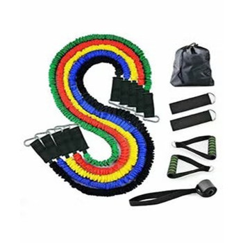 11Pcs Resistance Band Set, Heavy Duty Exercise Equipment With Cloth Cover, Door Anchor, Ankle Band And Resistance Band Carrying Case