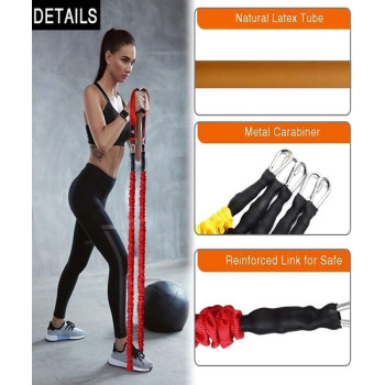 11Pcs Resistance Band Set, Heavy Duty Exercise Equipment With Cloth Cover, Door Anchor, Ankle Band And Resistance Band Carrying Case