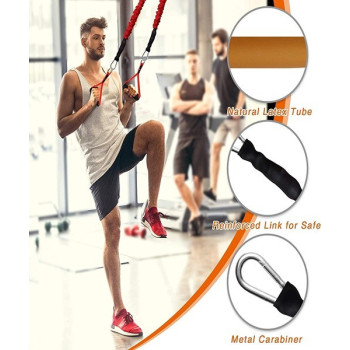 11Pcs Resistance Band Set, Heavy Duty Exercise Equipment With Cloth Cover, Door Anchor, Ankle Band And Resistance Band Carrying Case